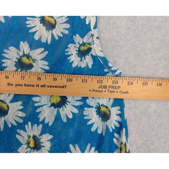 Rue 21 Womens Tank Top Small Blue Daisy Crochet Lace Boho Cottage Coquette Fairy - Picture 6 of 7